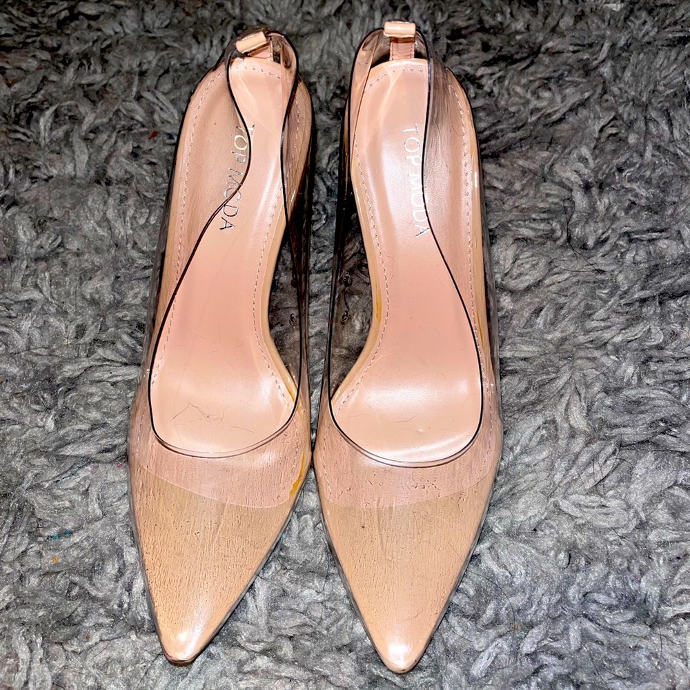 Clear high heels